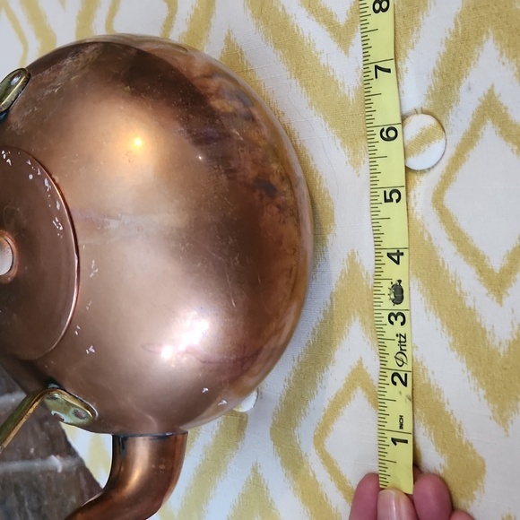 Vintage TAGUS Copper And Brass Teapot with Wooden Handle made In Portugal - Picture 7 of 9